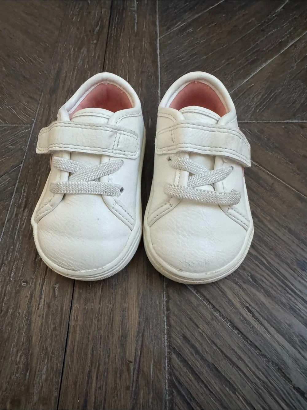 Carter's White Toddler Sneakers with Pink Heart - Size 3